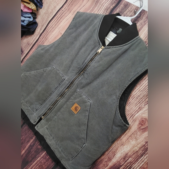 Carhartt Gray Work Vest Mens 2XL - Picture 2 of 4